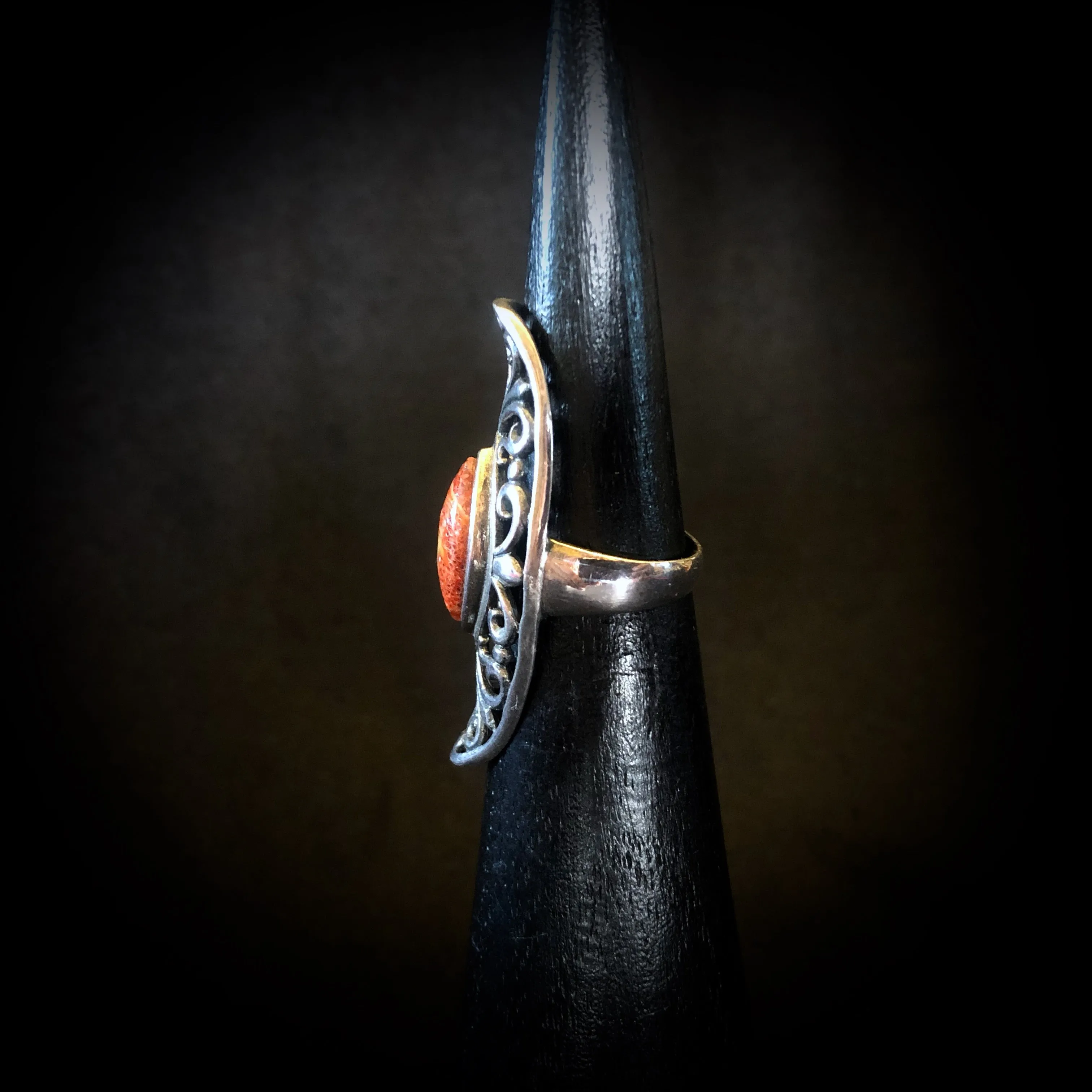 Long Coral Ring
