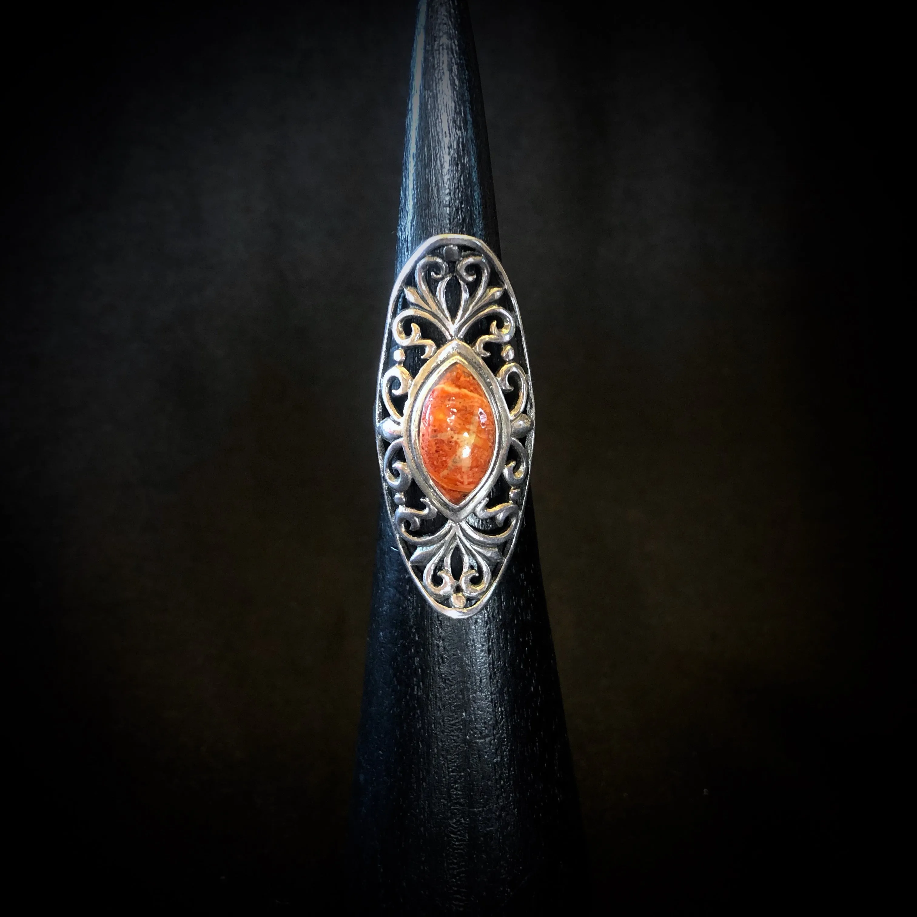 Long Coral Ring