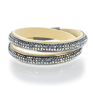 Long Strand Diamond White Bracelet with Magnetic Clasp
