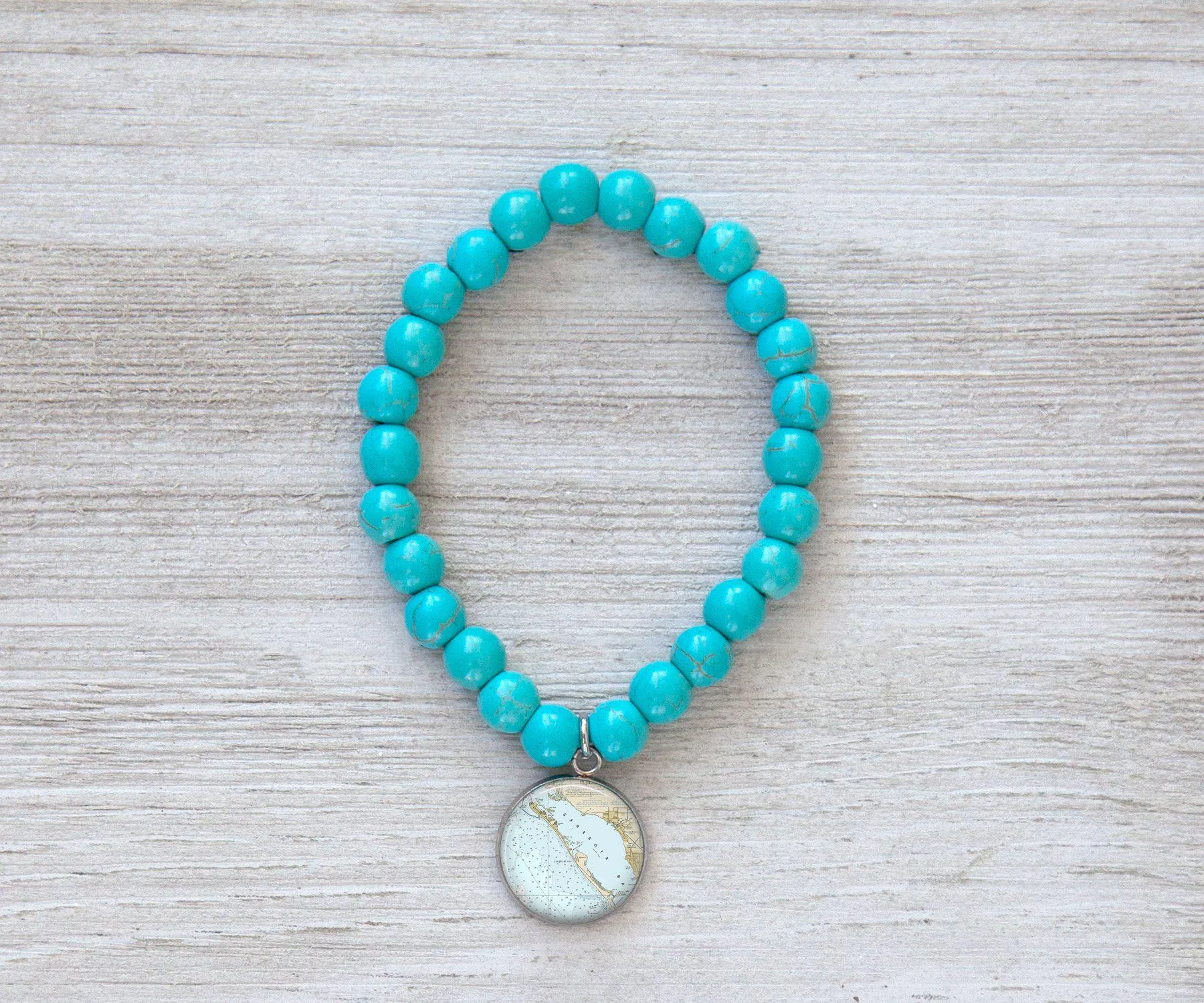 Longboat Key Nautical Turquoise Beaded Bracelet