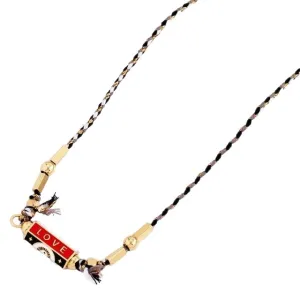 Love Locket Necklace Black-Red