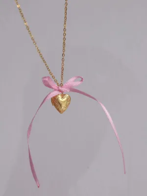 Love of Pink Locket Necklace, Coquette Necklace