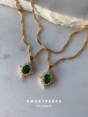Majestic Green Emerald Necklace