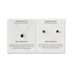 May (Emerald) Birthstone Necklace & Earrings Set Created with Zircondia® Crystals