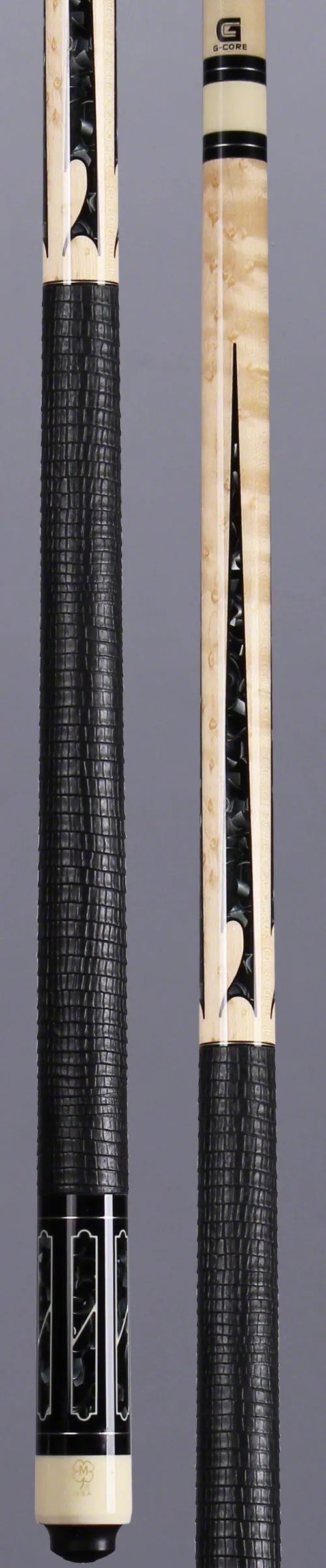 McDermott G Series Birdseye Maple with Black/Silver Metal-Pool Points Pool Cue - G511