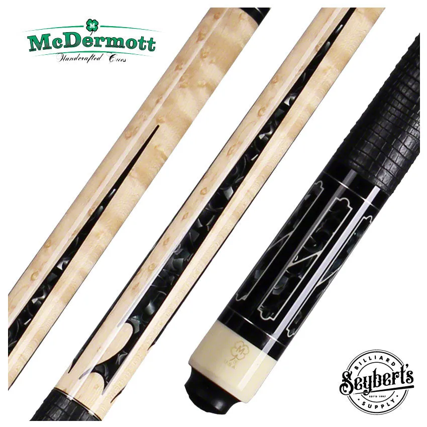 McDermott G Series Birdseye Maple with Black/Silver Metal-Pool Points Pool Cue - G511