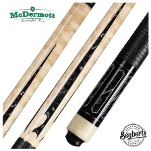 McDermott G Series Birdseye Maple with Black/Silver Metal-Pool Points Pool Cue - G511