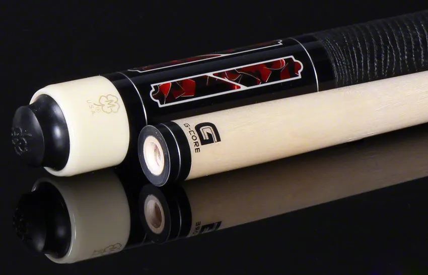 McDermott G Series Birdseye Maple with Red/Silver Metal-Pool Points Pool Cue - G510