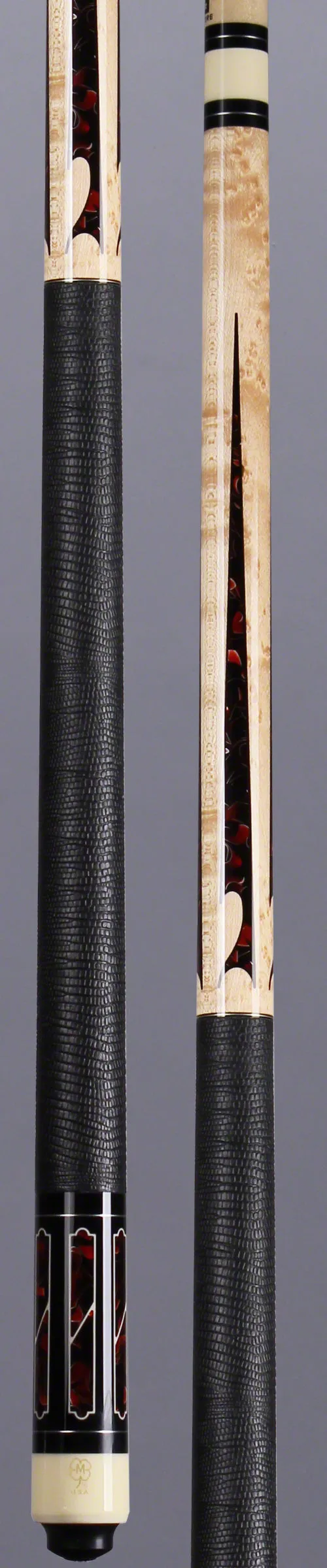 McDermott G Series Birdseye Maple with Red/Silver Metal-Pool Points Pool Cue - G510