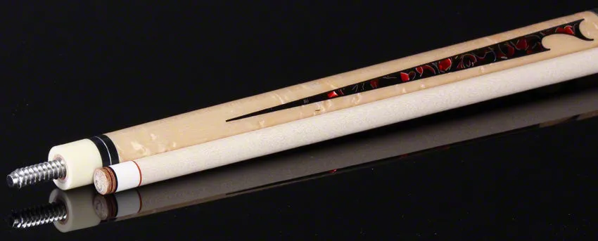 McDermott G Series Birdseye Maple with Red/Silver Metal-Pool Points Pool Cue - G510