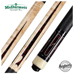 McDermott G Series Birdseye Maple with Red/Silver Metal-Pool Points Pool Cue - G510