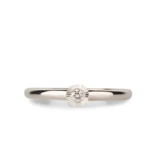 Medium Aurora Diamond Stacking Ring in Silver