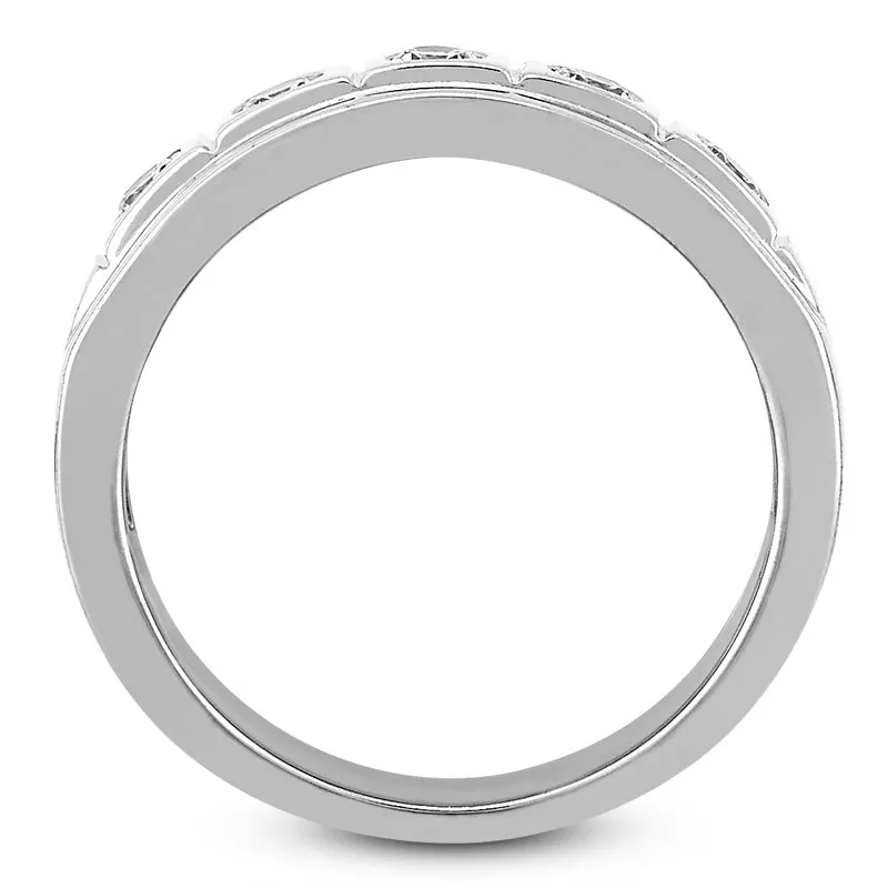 Mens Round Diamond Wedding Band (Total Diamond Weight 0.45ct, Quality GH-VS)