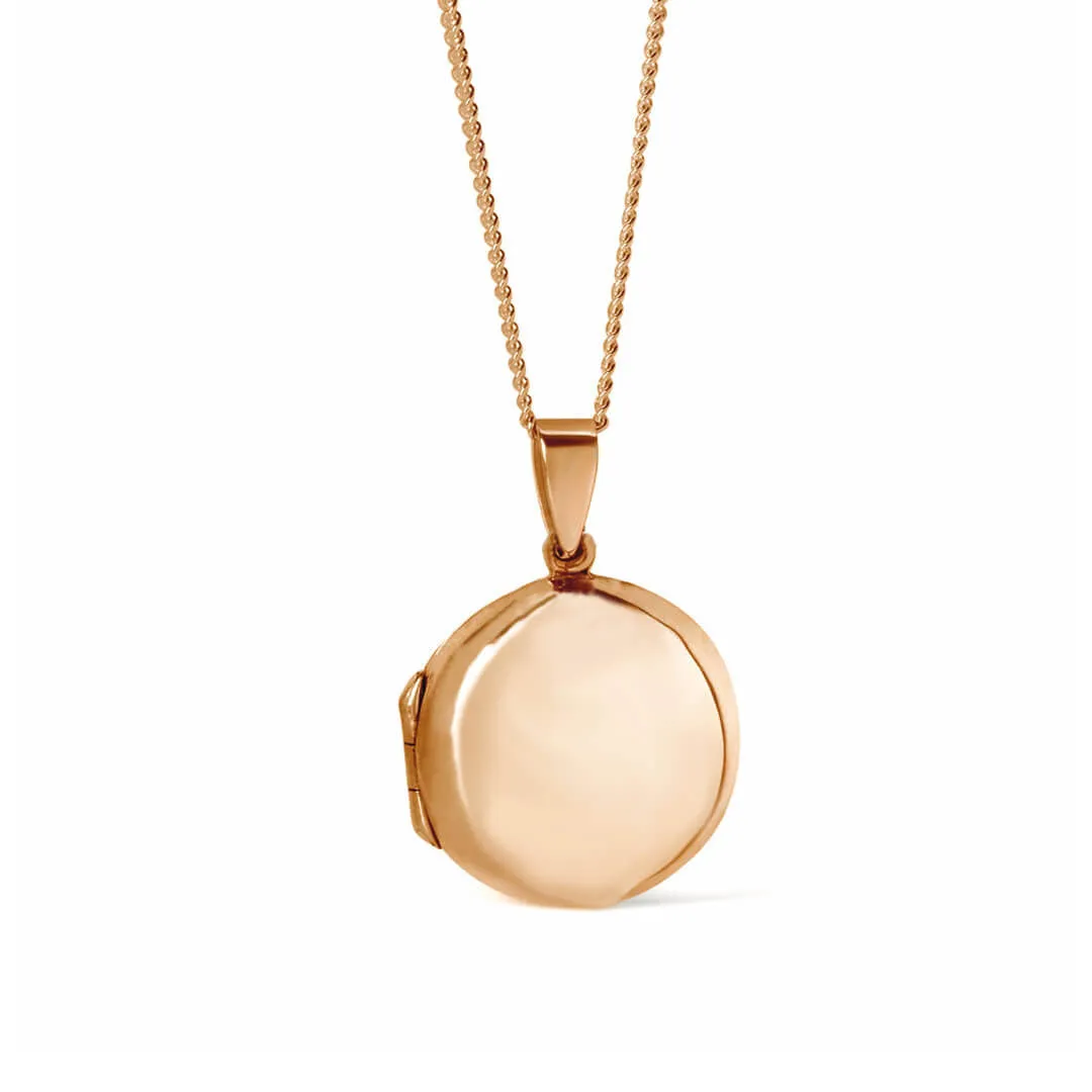 Men's Round Locket Necklace Rose Gold   Photos