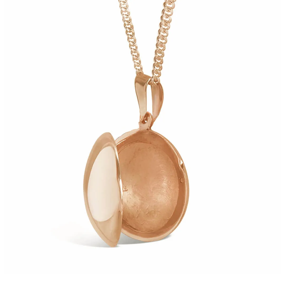 Men's Round Locket Necklace Rose Gold   Photos