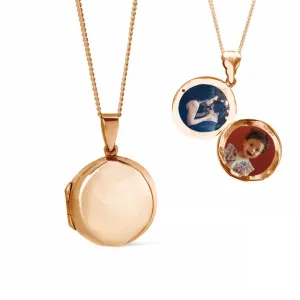 Men's Round Locket Necklace Rose Gold   Photos