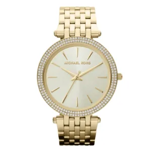 Michael Kors Ladies' Darci Glitz Gold Dial Pave Bezel Watch MK3191