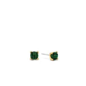 Milano Malachite Stud Earrings - Gold - 7768MA
