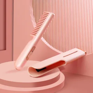 Mini Electric Hair Straightener Brush Comb