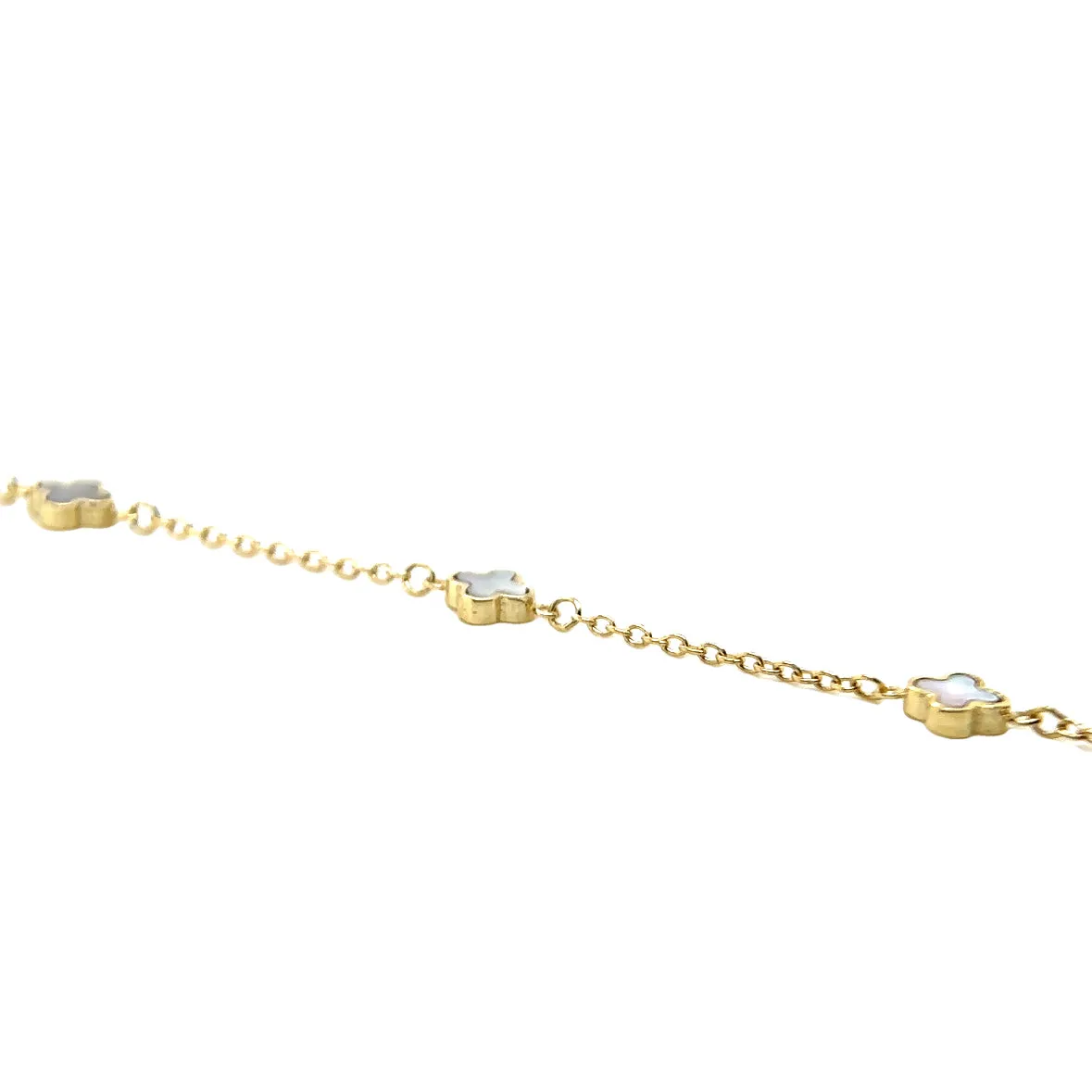 Mini Mother Of Pearl Clover Bracelet