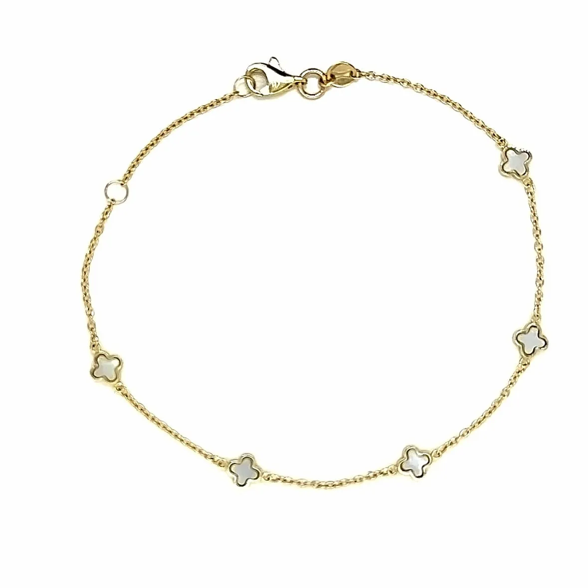 Mini Mother Of Pearl Clover Bracelet