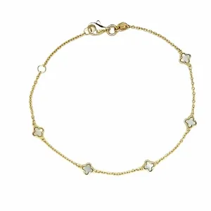Mini Mother Of Pearl Clover Bracelet