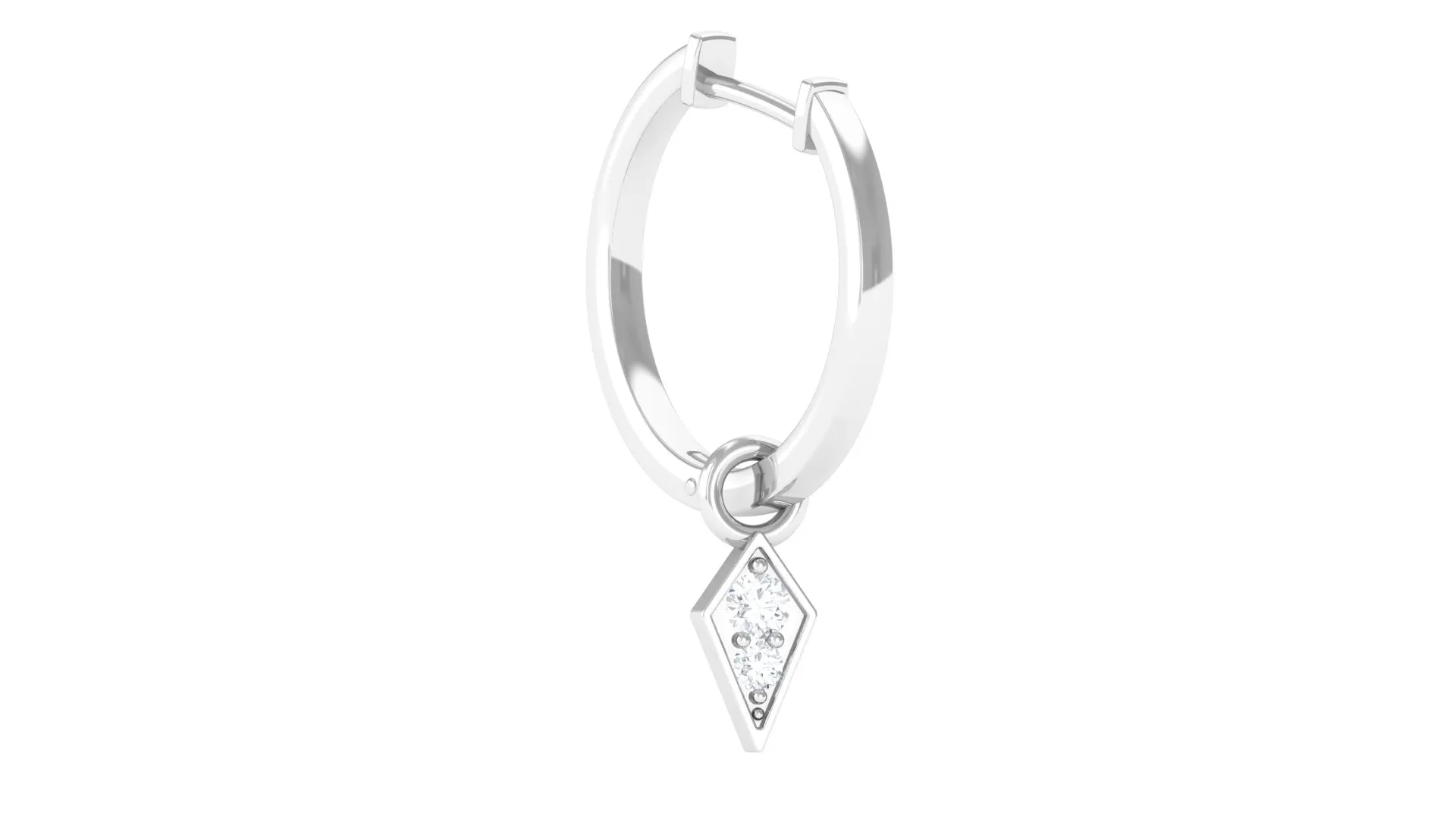 Minimalist Moissanite Hoop Drop Earring for Upper Lobe Piercing