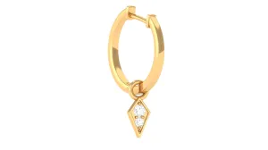 Minimalist Moissanite Hoop Drop Earring for Upper Lobe Piercing
