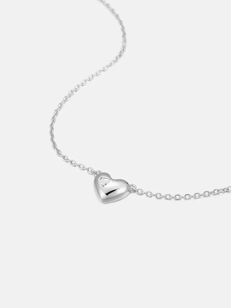 Moissanite Heart Chain Necklace