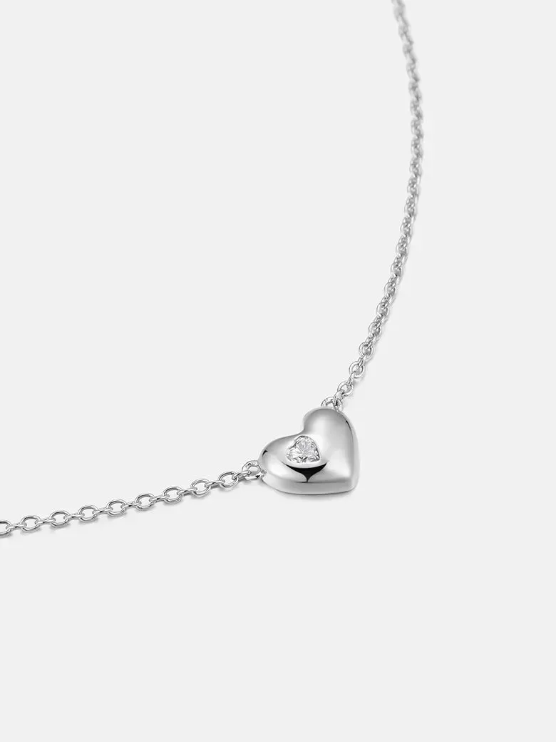 Moissanite Heart Chain Necklace