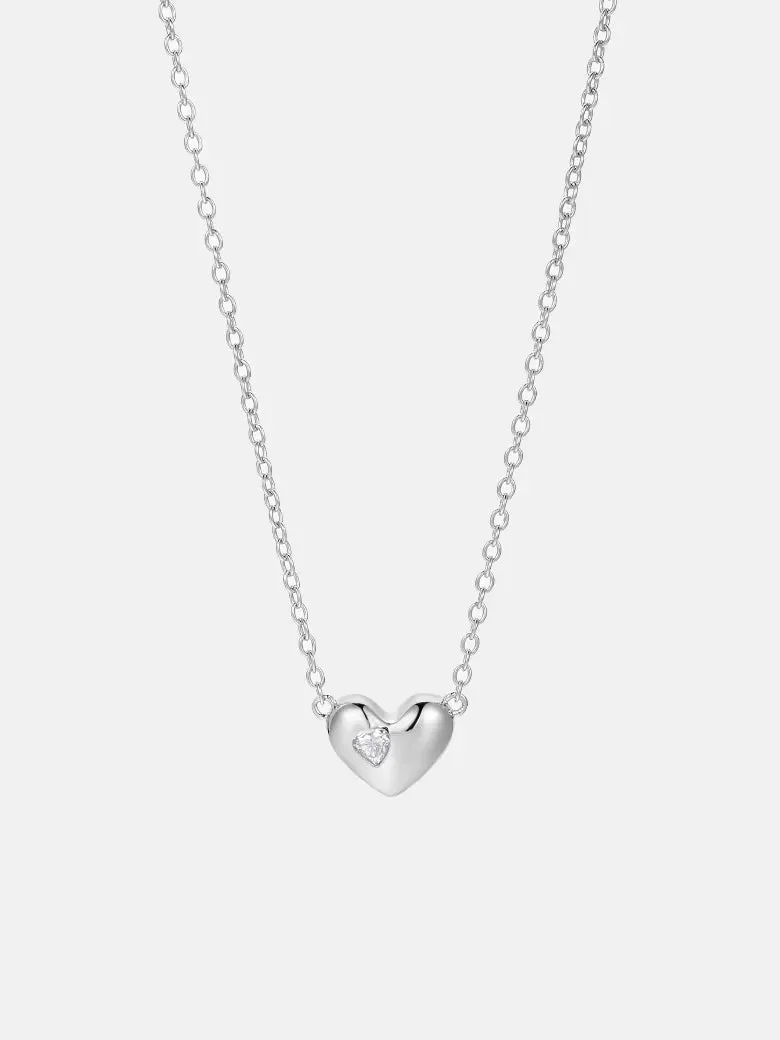Moissanite Heart Chain Necklace