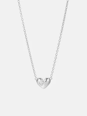 Moissanite Heart Chain Necklace