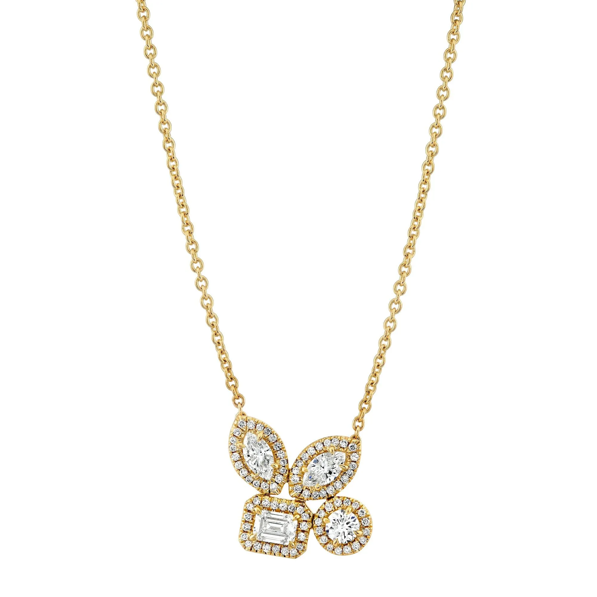 Montage Cluster Halo Necklace