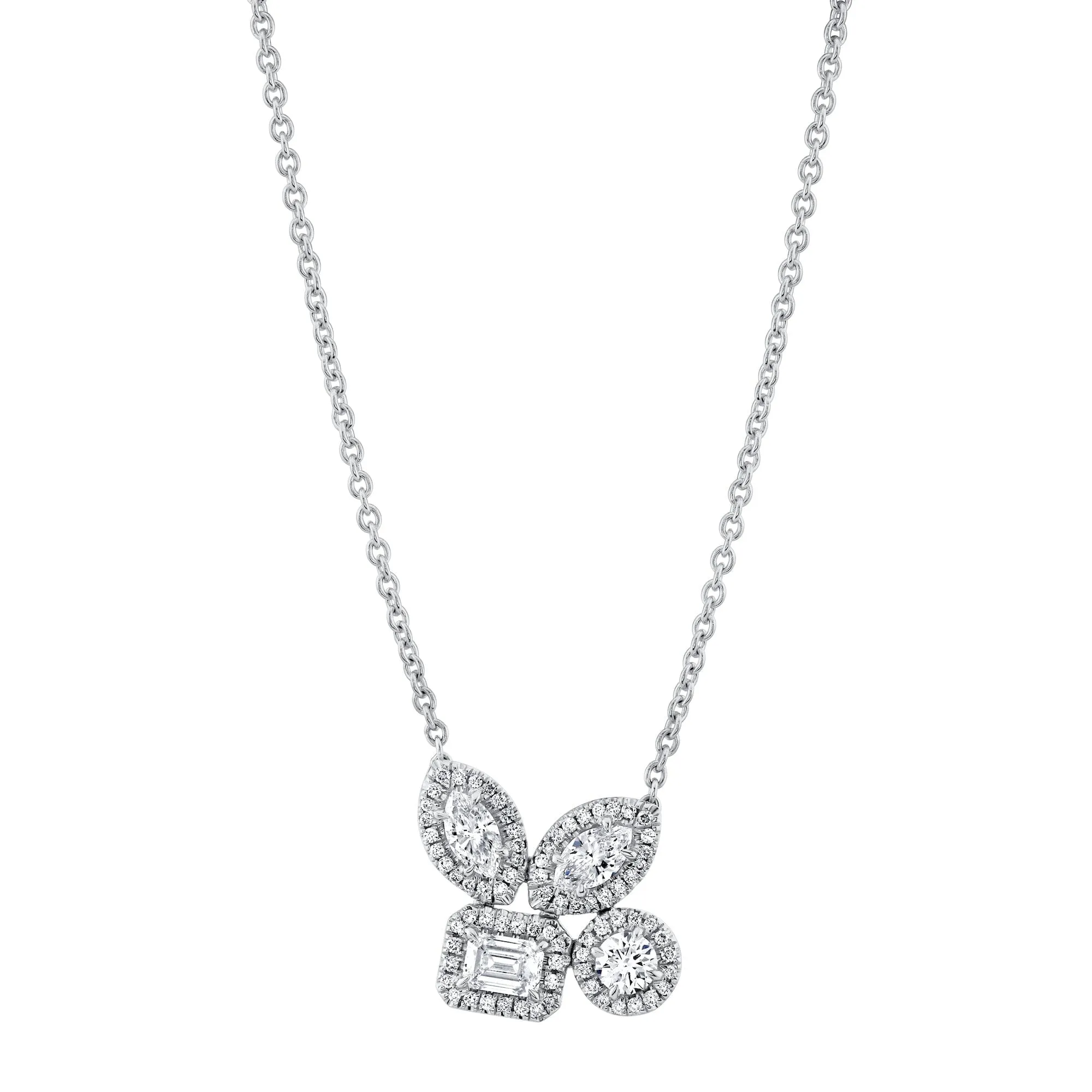 Montage Cluster Halo Necklace