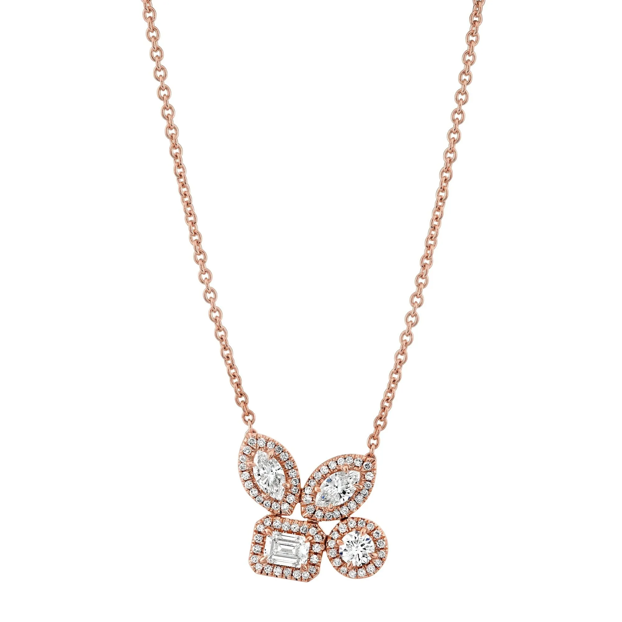 Montage Cluster Halo Necklace