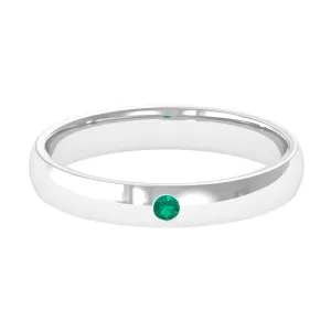 Natural Emerald Solitaire Women Band Ring