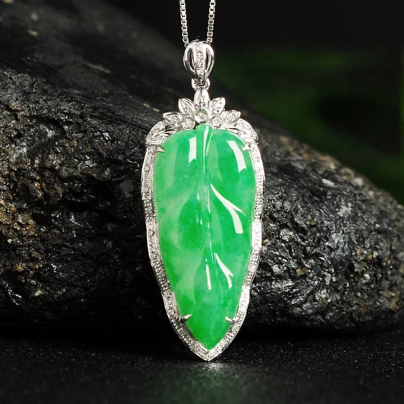 Natural Jade Pendant Jadeite Gold Pendant PT43