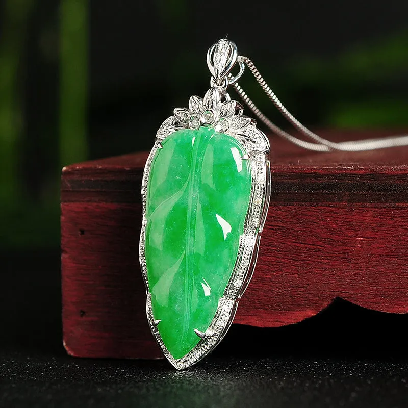 Natural Jade Pendant Jadeite Gold Pendant PT43