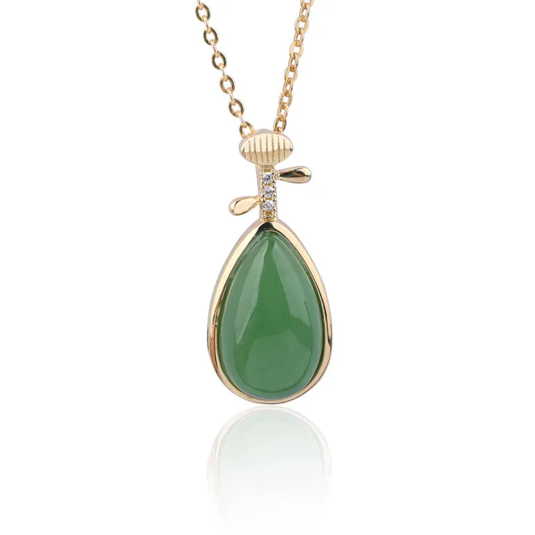 Natural Jade Pendant Nephrite Silver Pendant ZPT237