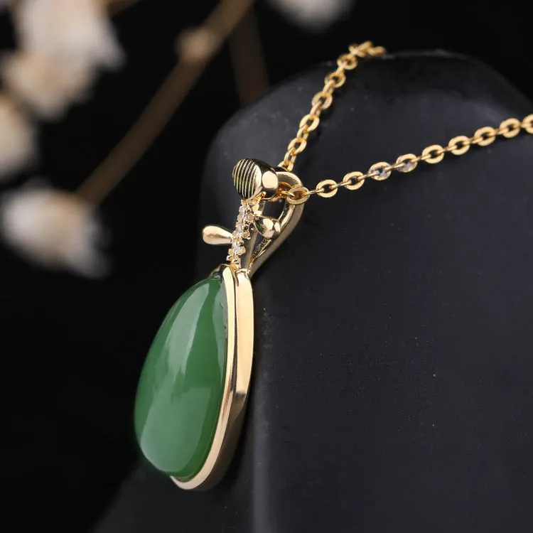 Natural Jade Pendant Nephrite Silver Pendant ZPT237