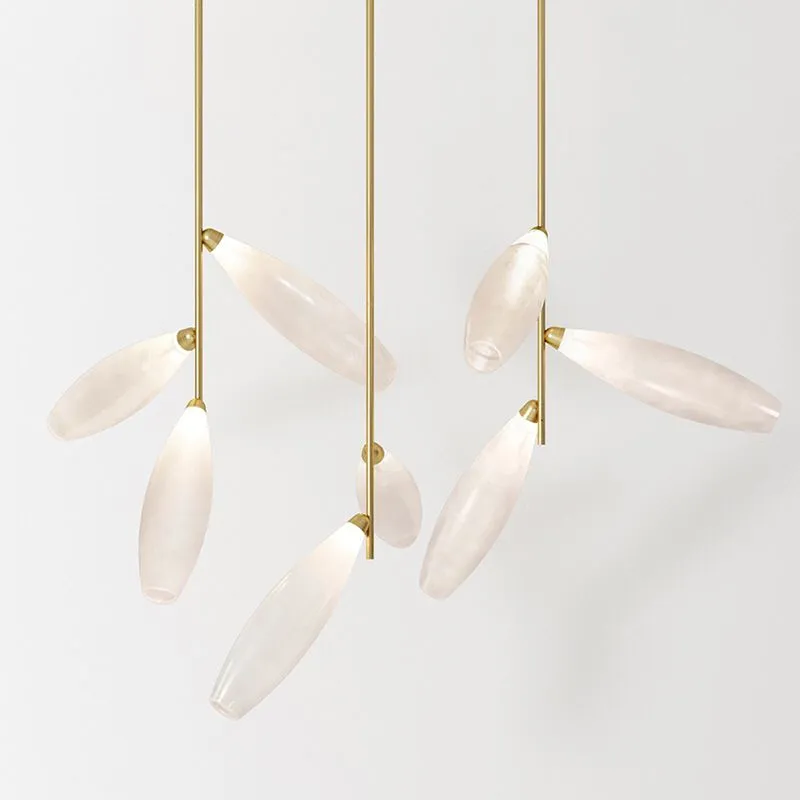 New Italian grape glass living room lamp designer creative personality bedroom study exhibition hall white chandelier