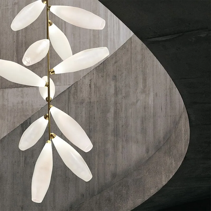 New Italian grape glass living room lamp designer creative personality bedroom study exhibition hall white chandelier