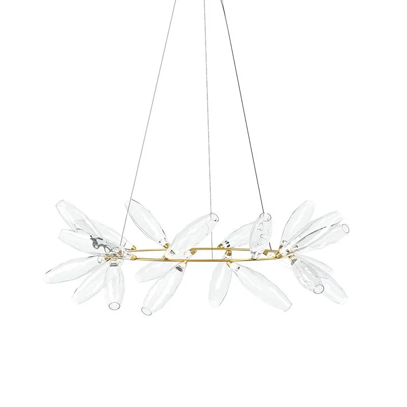 New Italian grape glass living room lamp designer creative personality bedroom study exhibition hall white chandelier