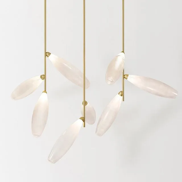 New Italian grape glass living room lamp designer creative personality bedroom study exhibition hall white chandelier