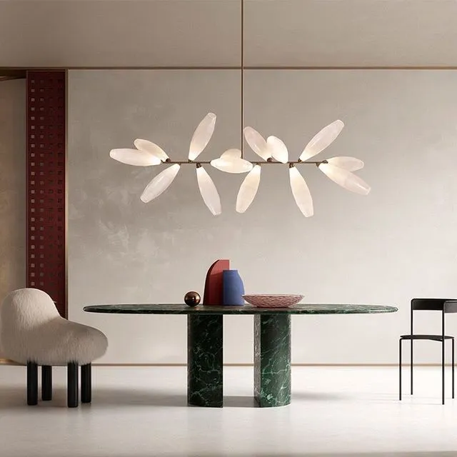 New Italian grape glass living room lamp designer creative personality bedroom study exhibition hall white chandelier