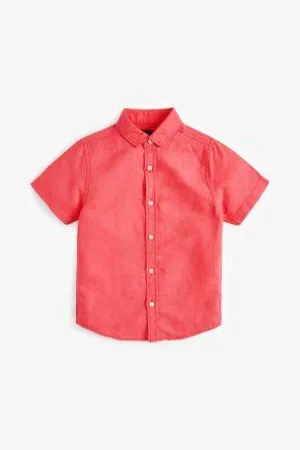 Next Coral Linen Mix Older Boys Shirt