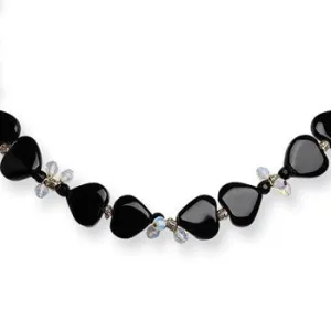 Onyx & Opalite Crystal Necklace