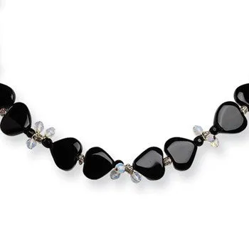 Onyx & Opalite Crystal Necklace