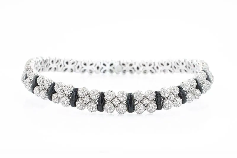 Onyx and Diamond Designer Necklace