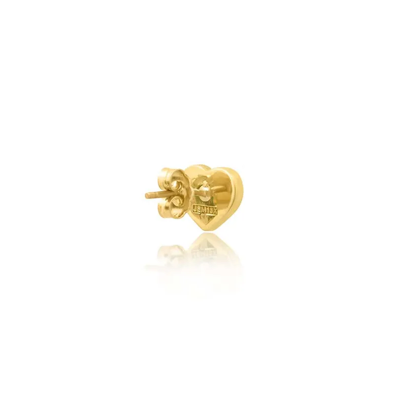 Onyx Inlay Heart Studs with Diamonds